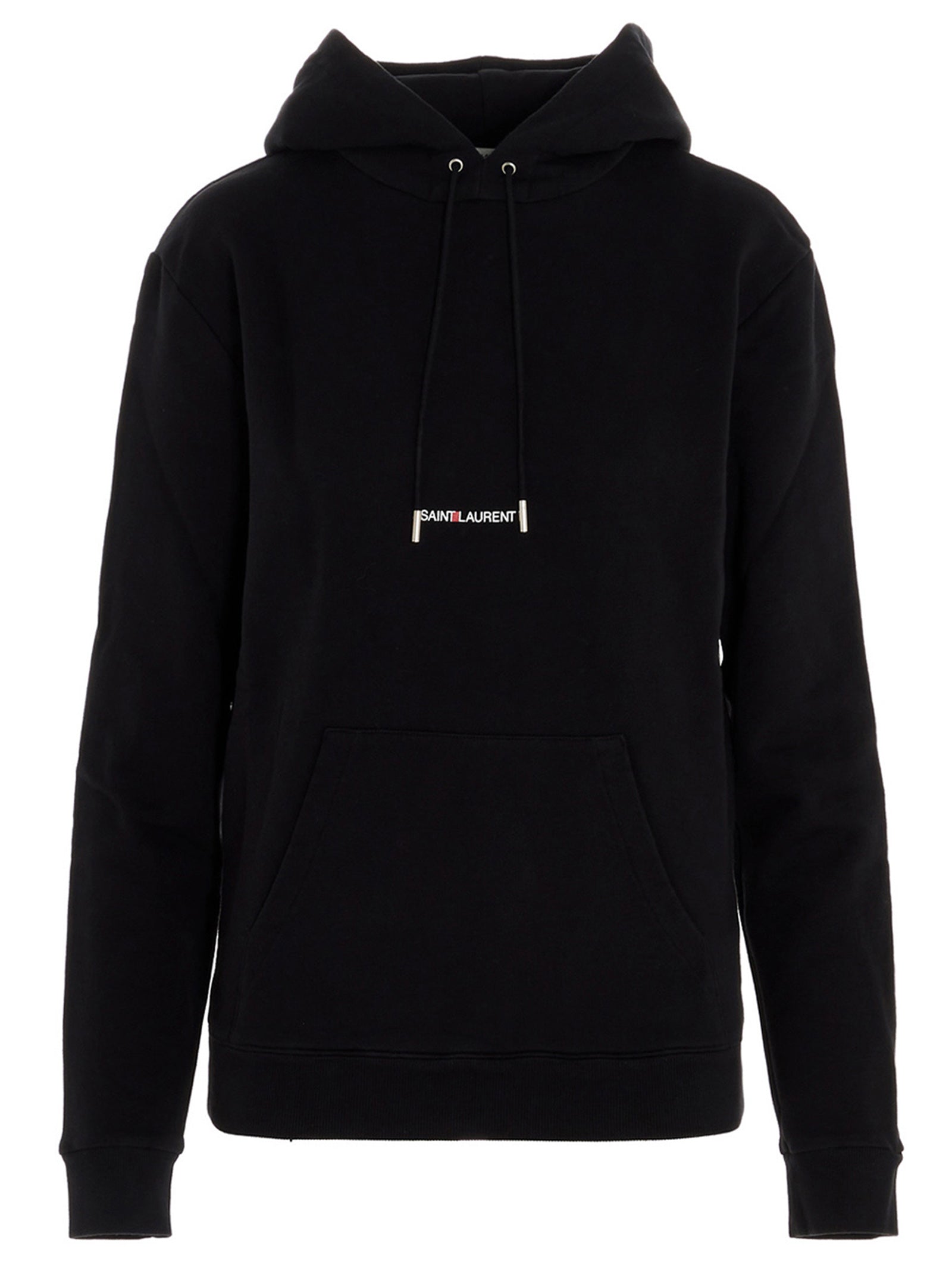 Logo-Embroidered Cotton Hoodie — Black
