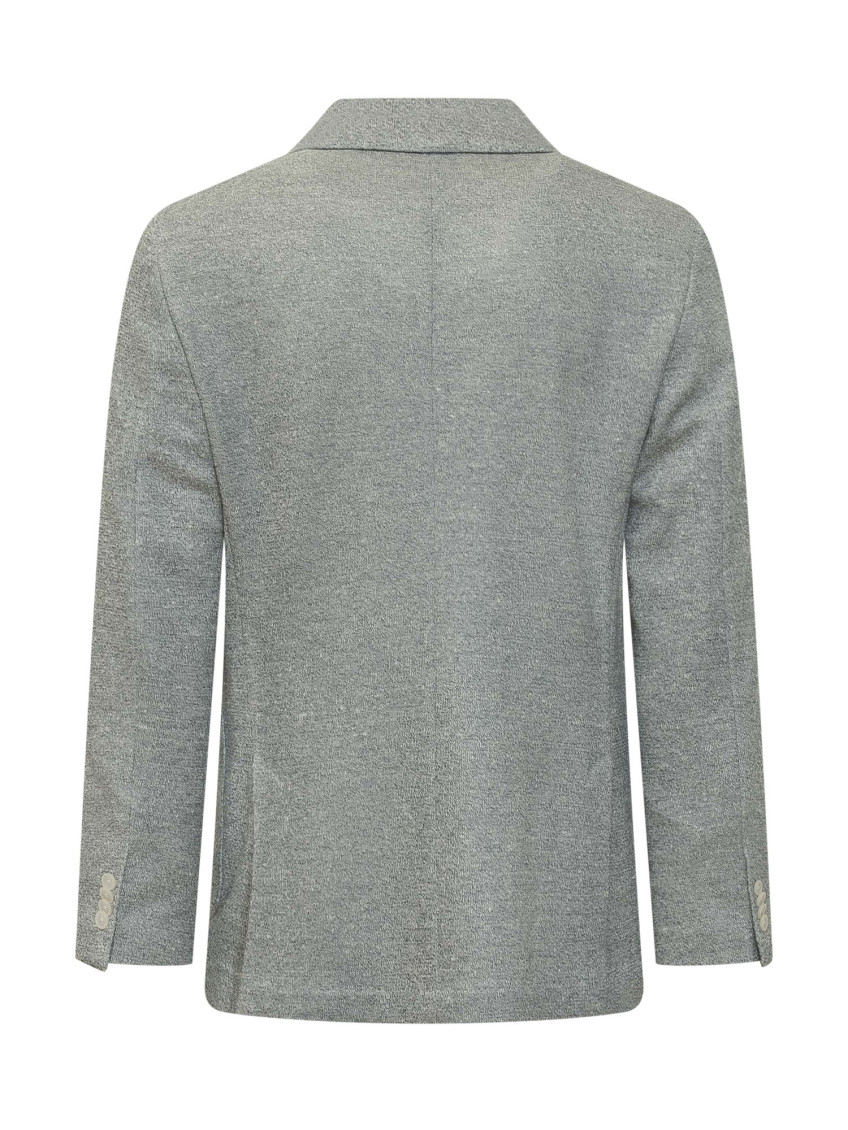 Grey Notched Lapel Blazer