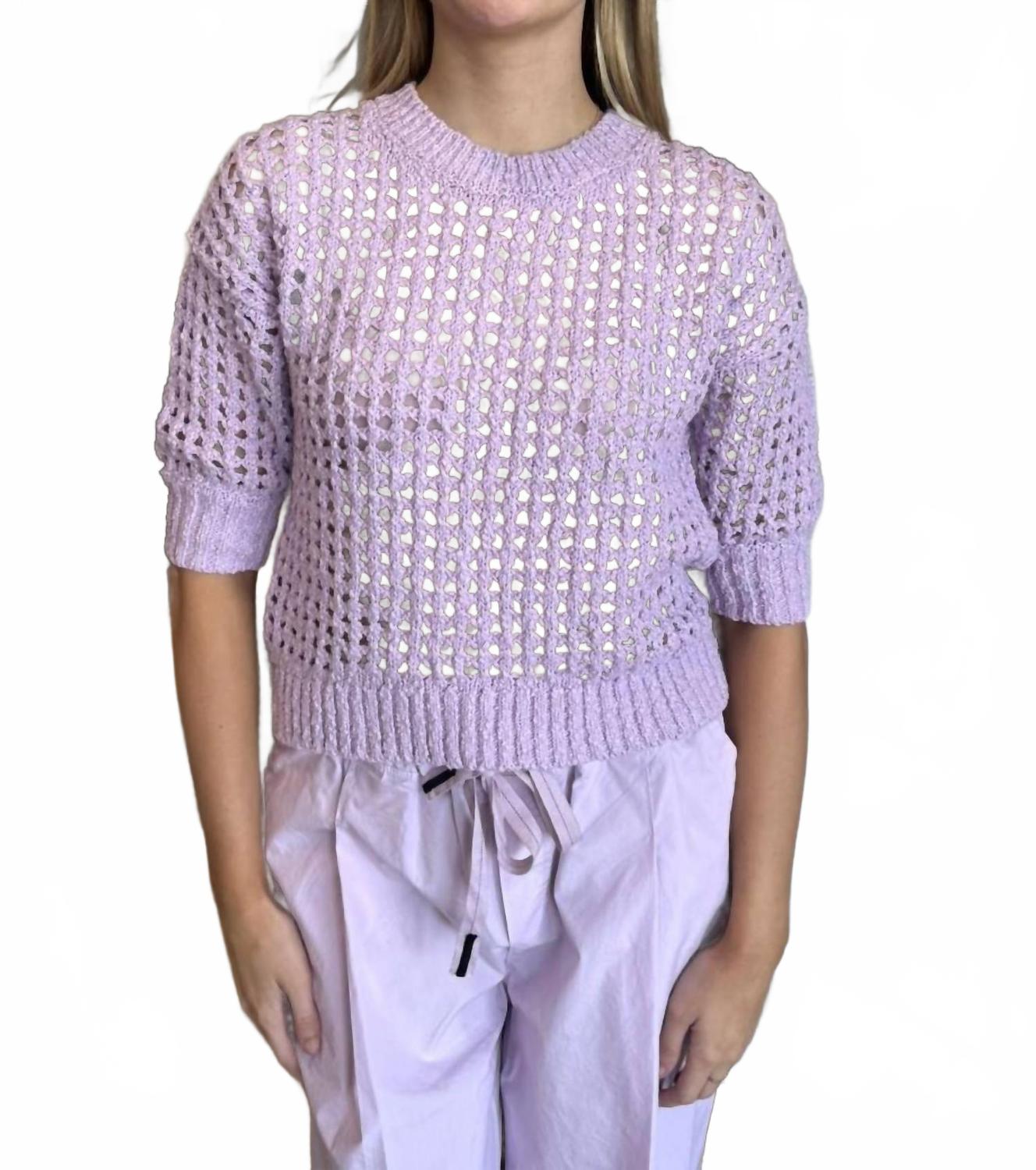 Puff Sleeve Sweater In Lilac Mist