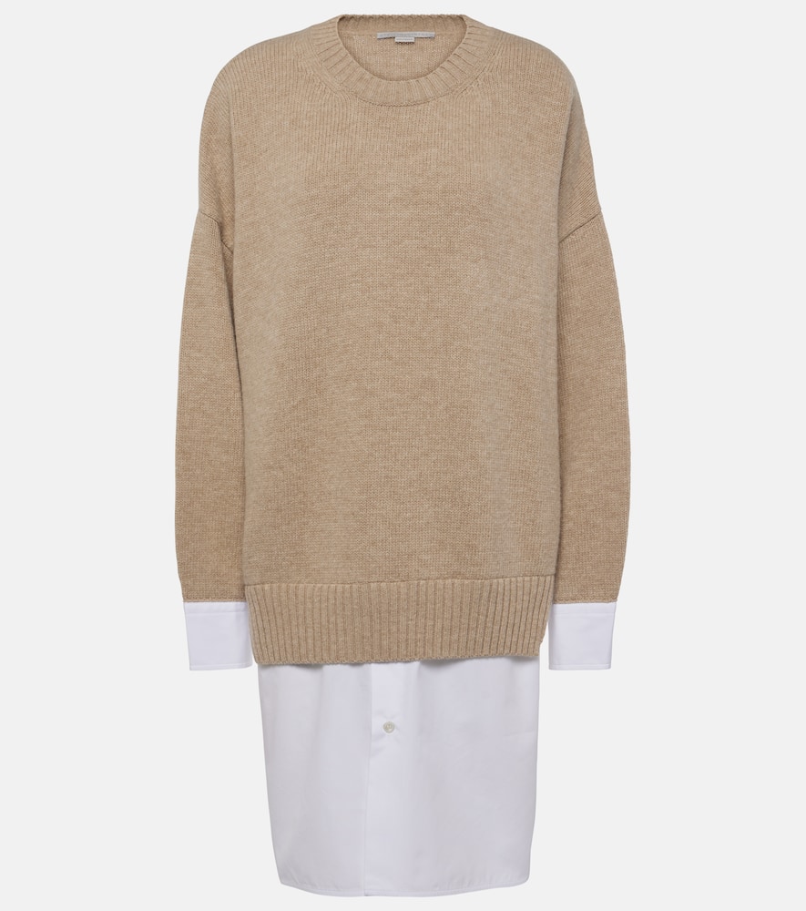 Layered virgin wool sweater