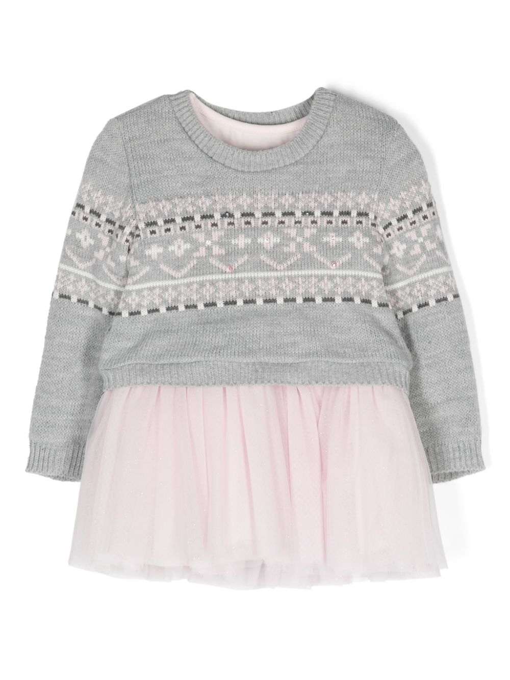 Intarsia-knit jumper and dress set - Pink