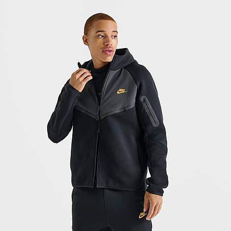 Men's Tech Fleece Windrunner Full-Zip Jacket in Black/Dark Smoke Grey/Metallic Gold