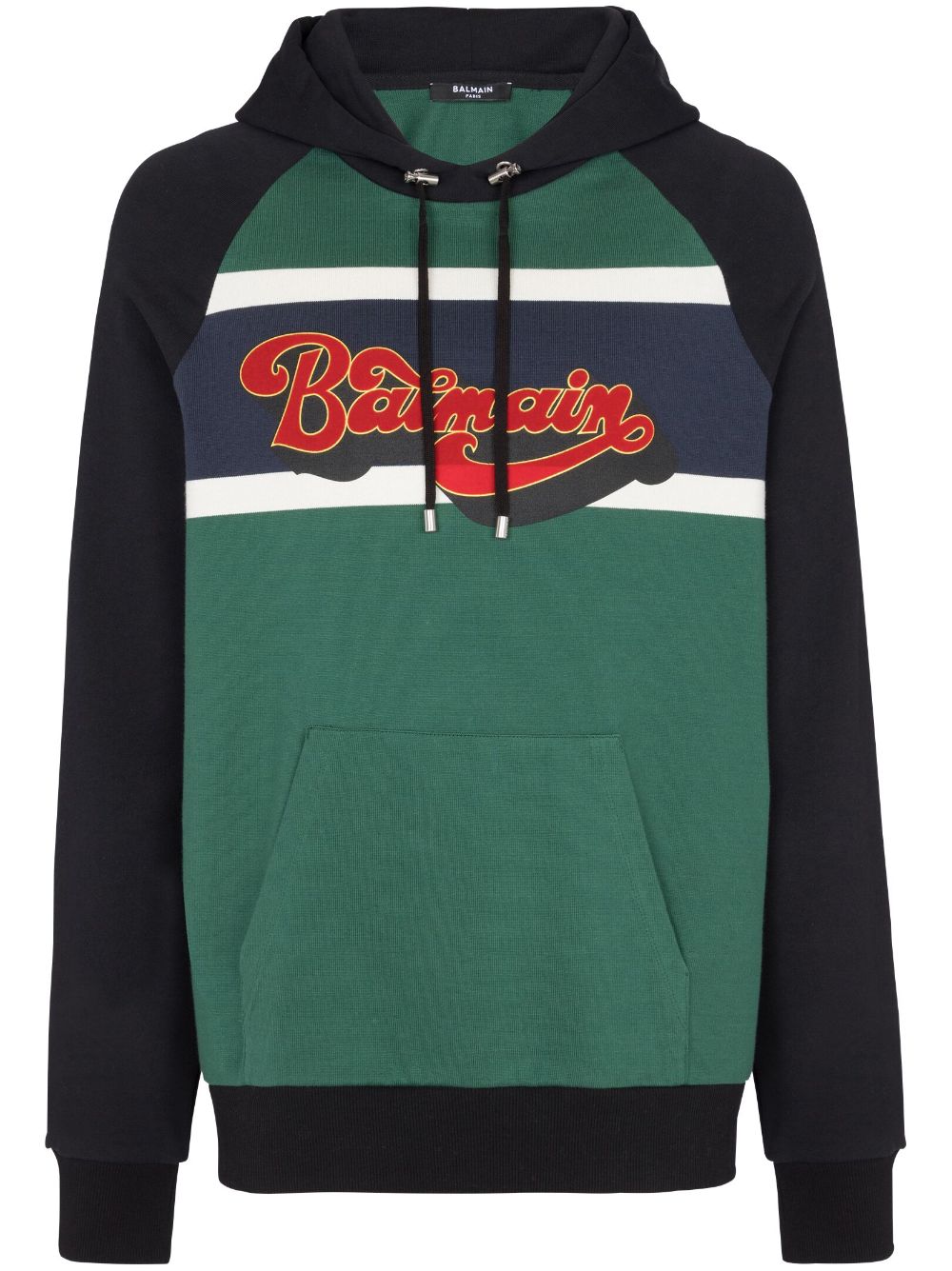 Logo-print cotton hoodie - Green