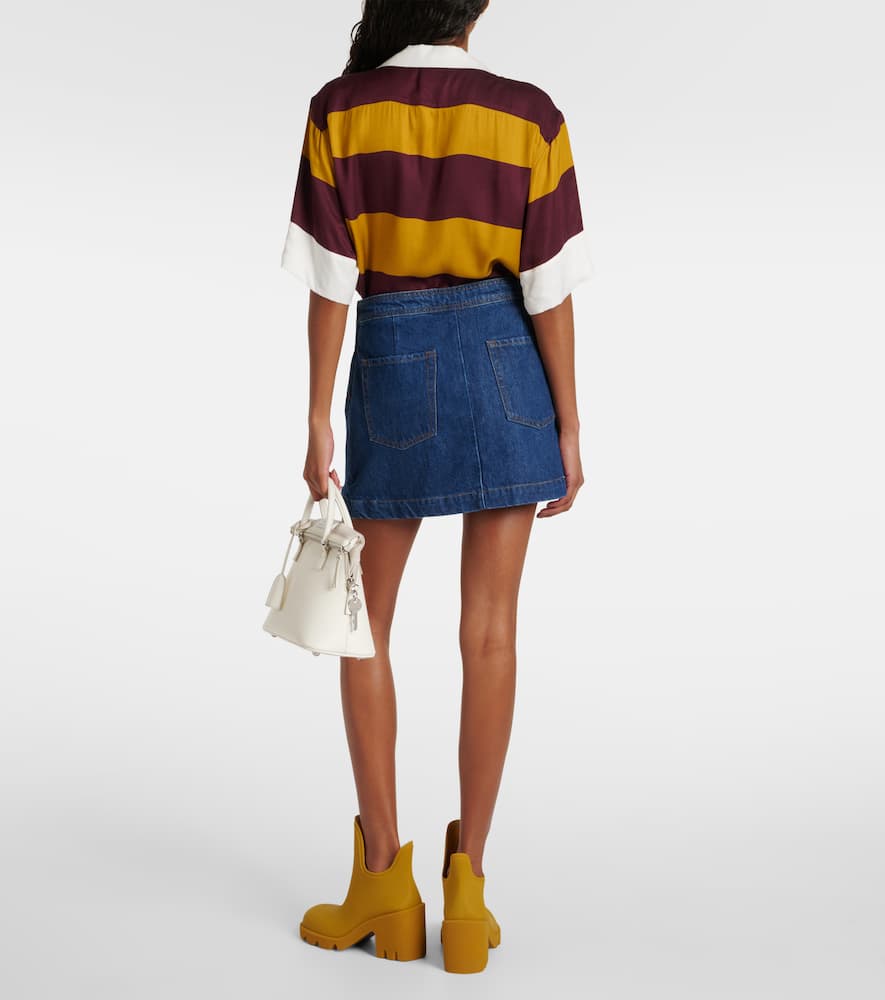 Sailor Snap denim miniskirt