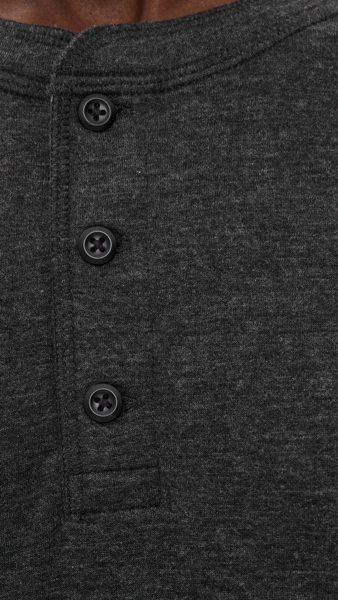 Long Sleeve Cloud Henley Charcoal Heather