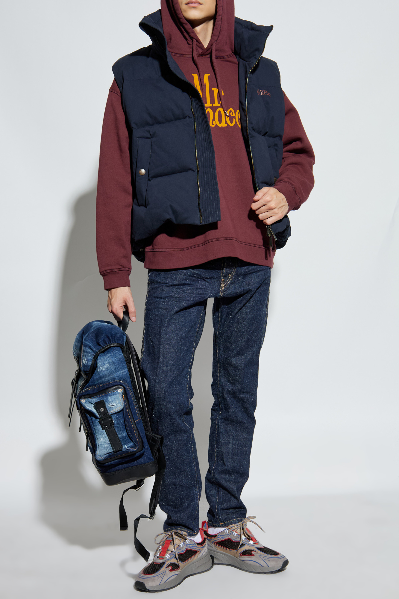 Sweatshirt With Logo, Men's, Burgundy