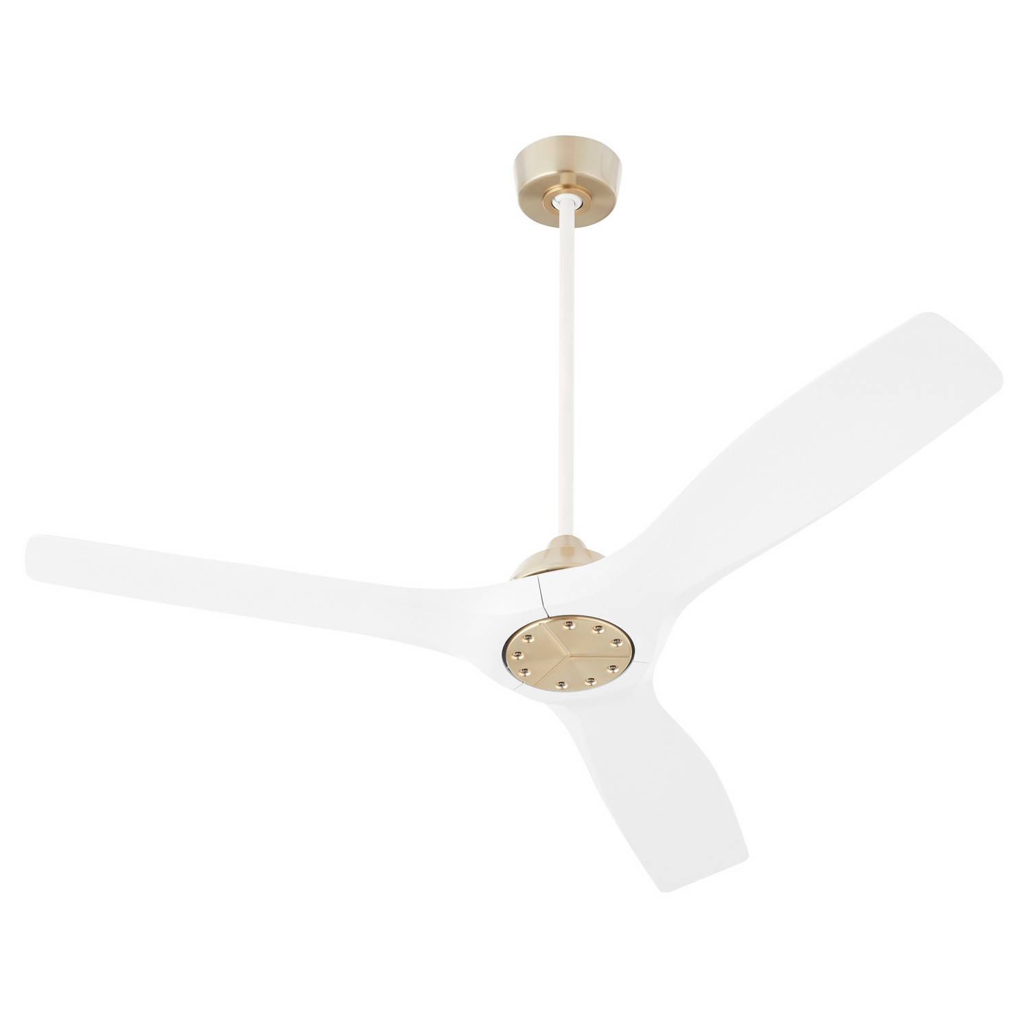Aged Brass White 52" Ceiling Fan from the Avalon Collection