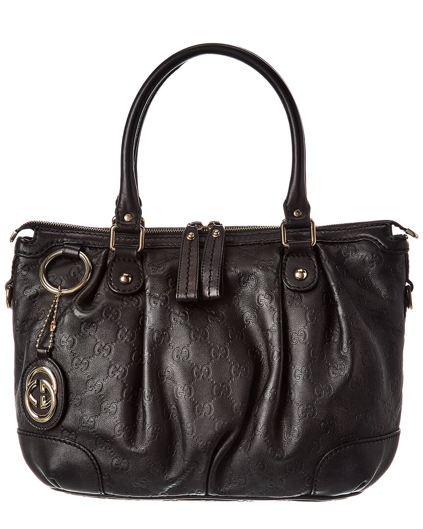 Black Lambskin Leather Sukey Gg Tote (Authentic Pre-Loved)