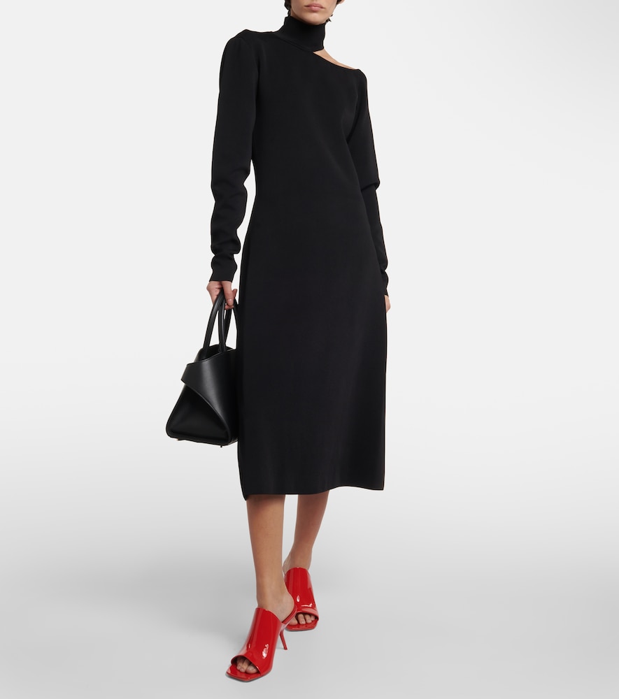 Mockneck jersey midi dress