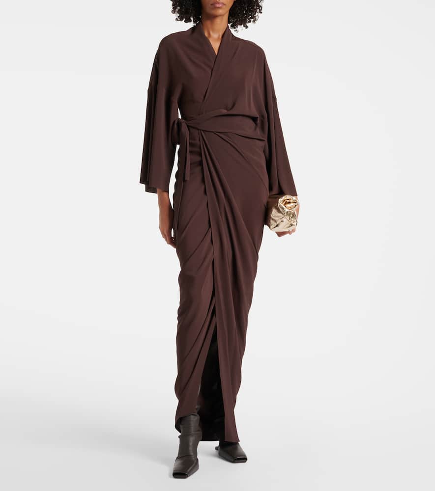Satin wrap gown