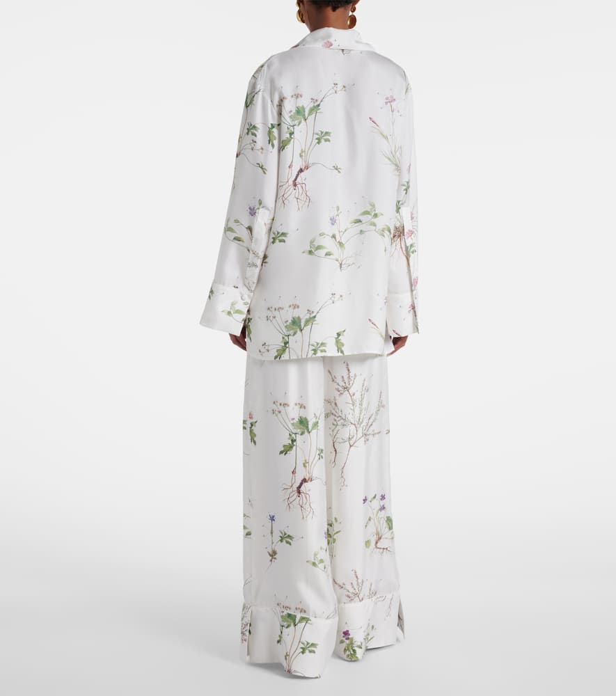 Floral printed silk shirt