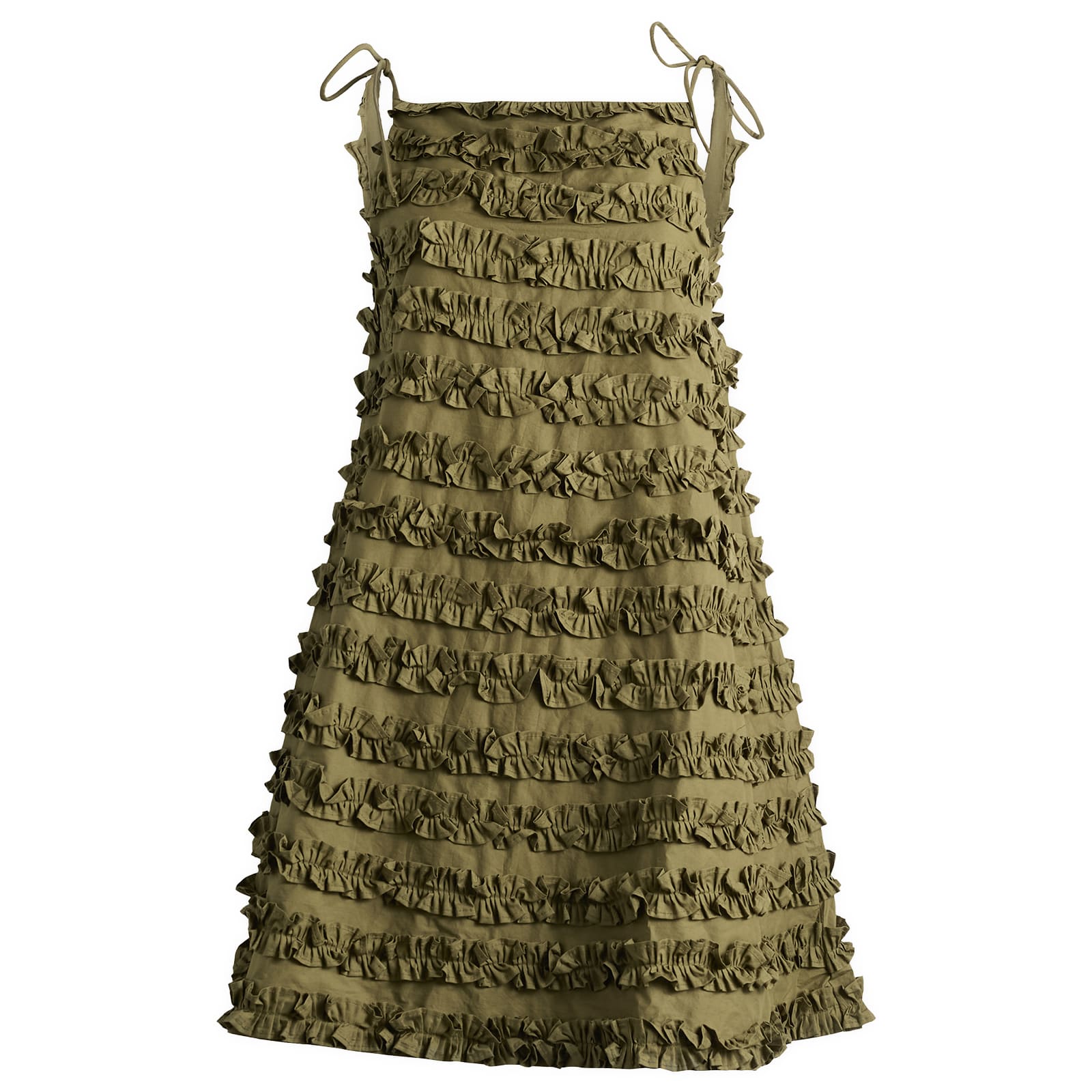 Women's Leili Ruffle Mini Dress in Olive