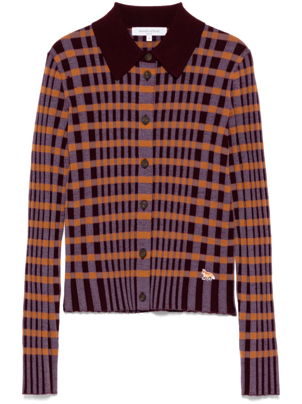 Checked knitted shirt - Purple