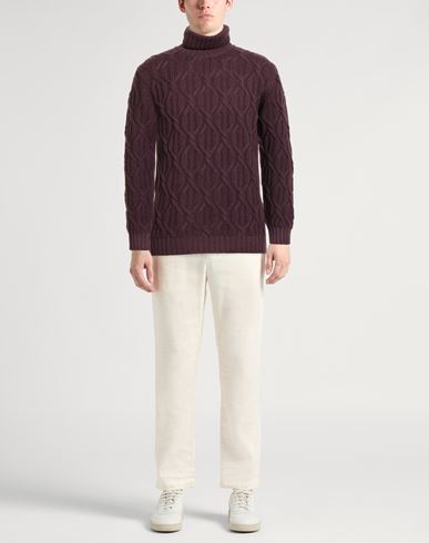 Man Turtleneck Garnet Size 40 Virgin Wool, Cashmere