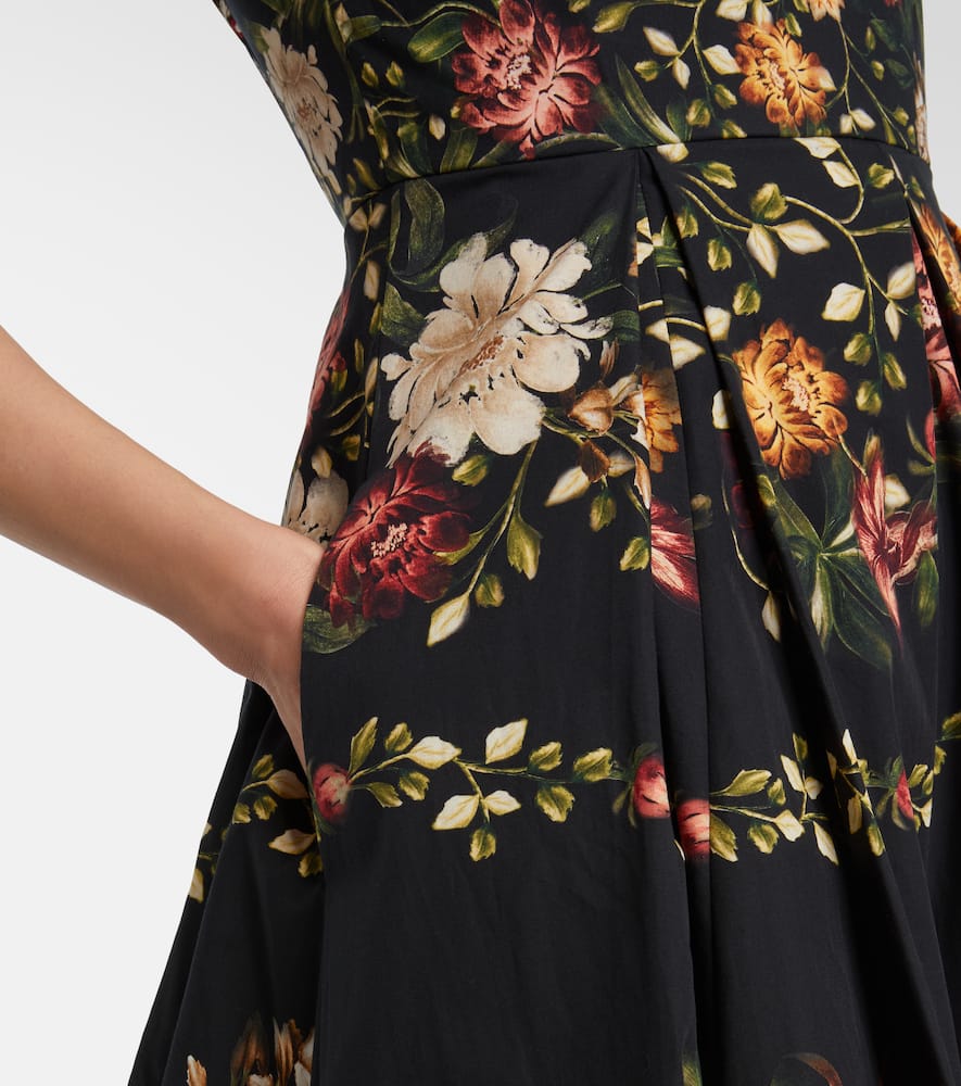 Alcaparra floral cotton midi dress