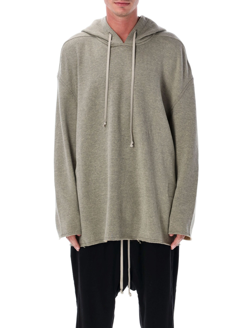 Grey Oversized Solid Hoodie
