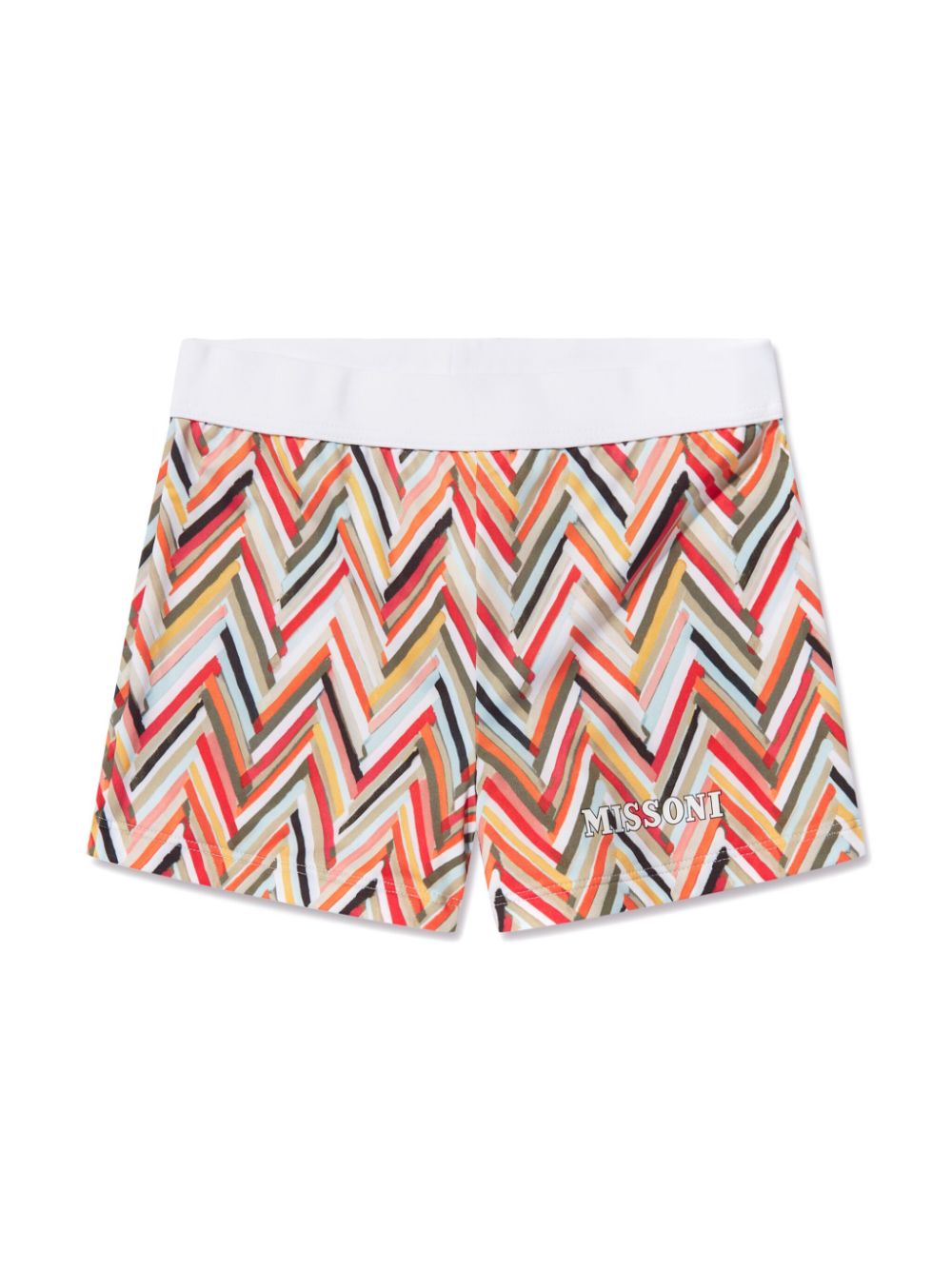 Zig-zag print swim shorts - Red