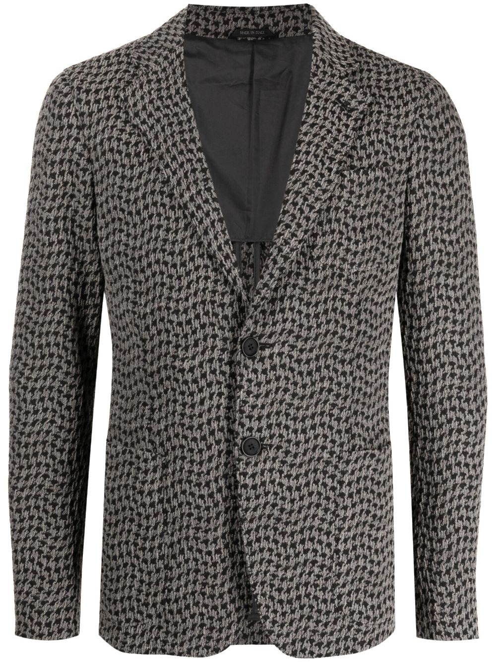 Houndstooth-pattern single-breasted blazer - Grey