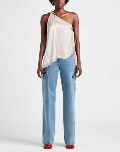 Woman Top Beige Size 2 Acetate, Viscose