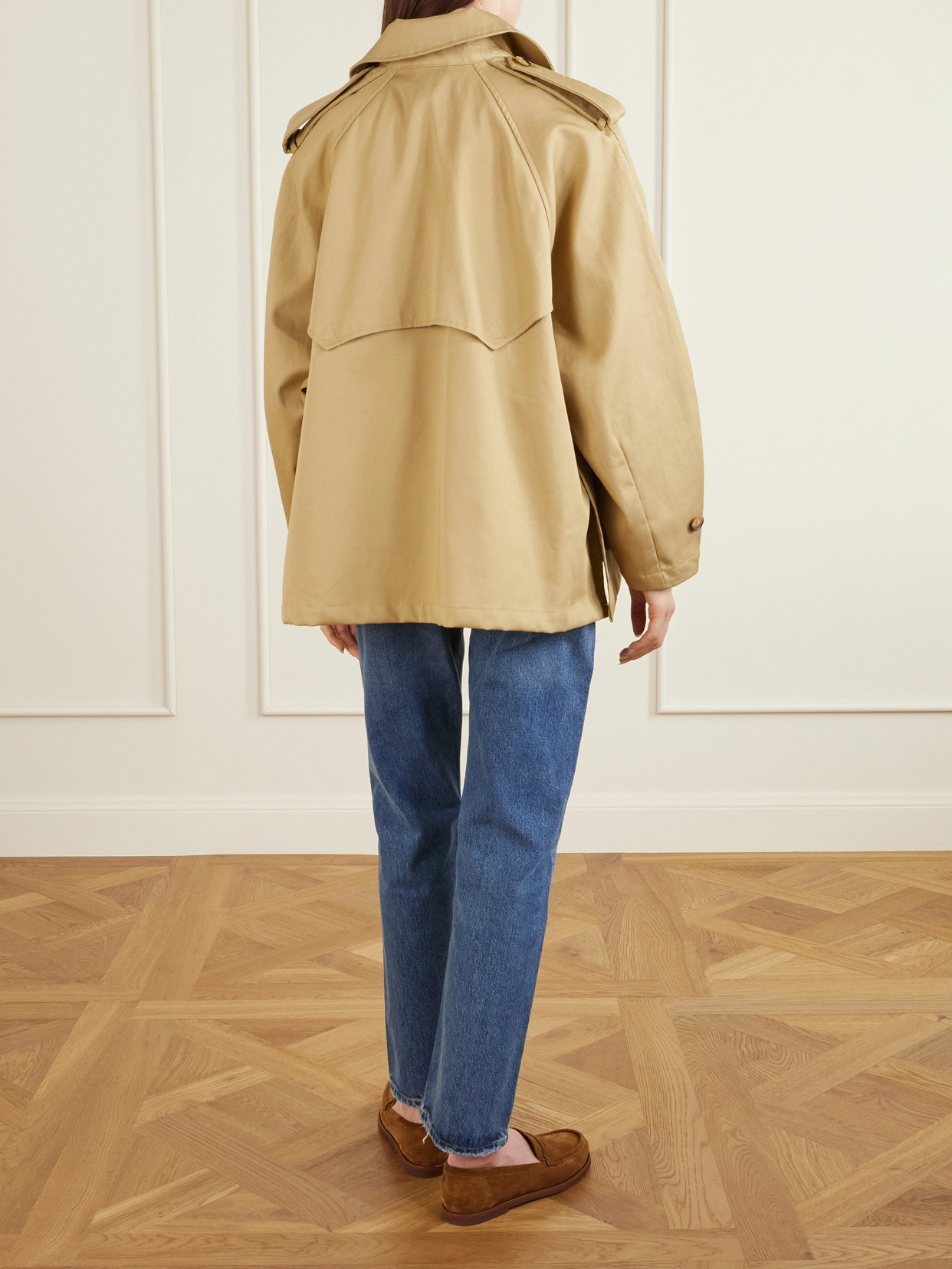 Double-breasted Cotton-gabardine Trench Coat - Neutrals