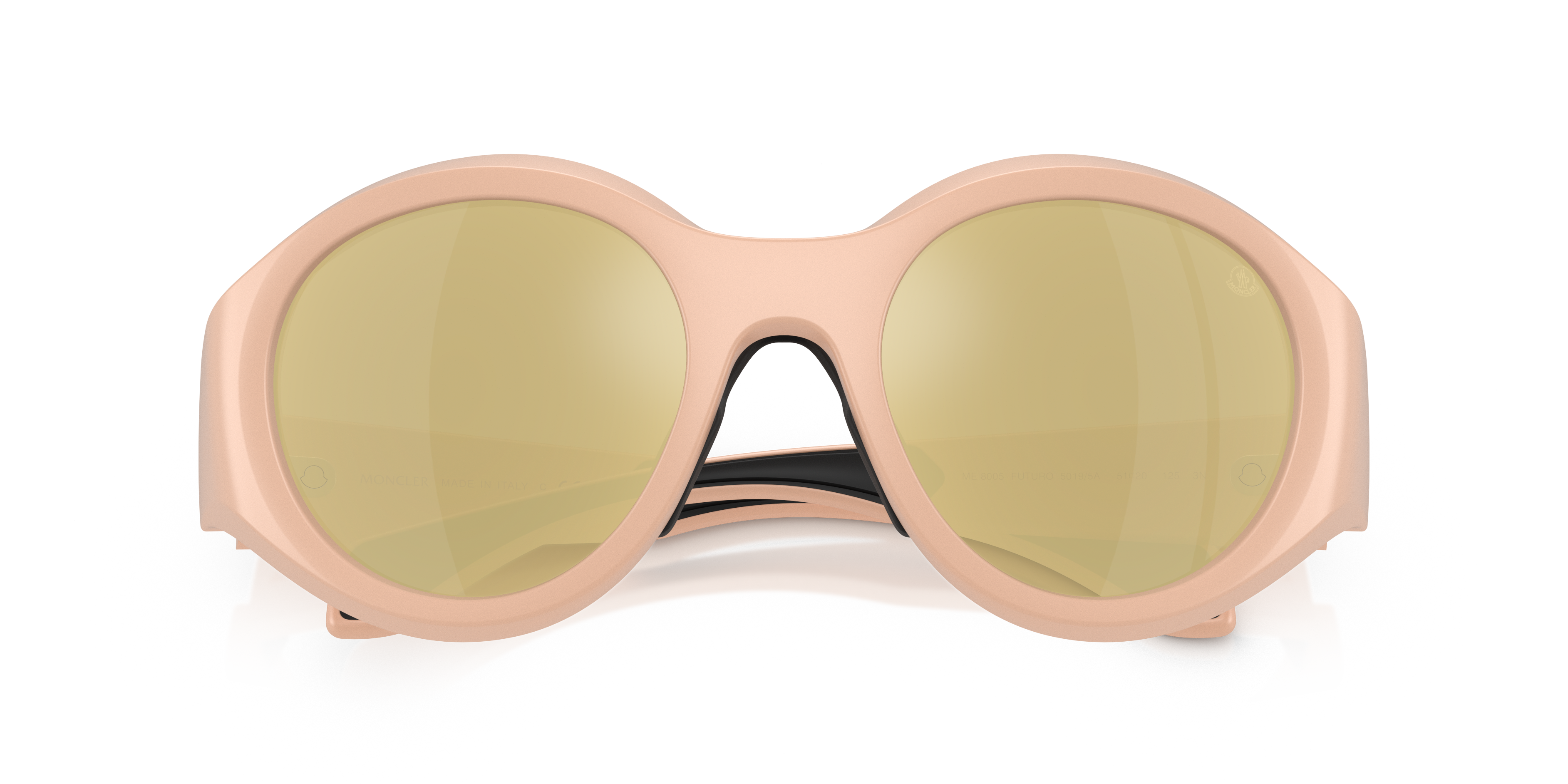Moncler Unisex Moncler ME8005 FUTURO 50195A Sunglasses Injected Pink Brown Round Mirror