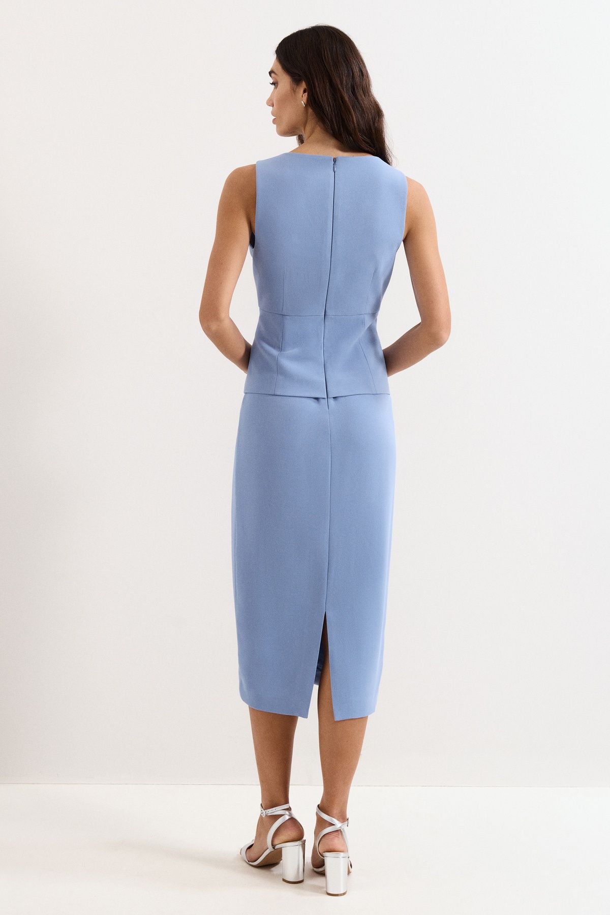 Phase Eight Demi Pale Blue Midi In Baby Blue