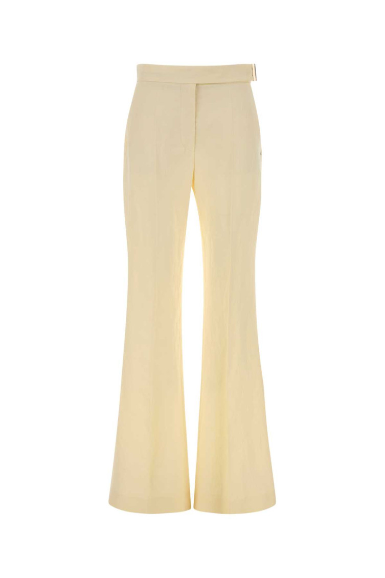 Pastel Yellow Viscose Blend Piacere Pant