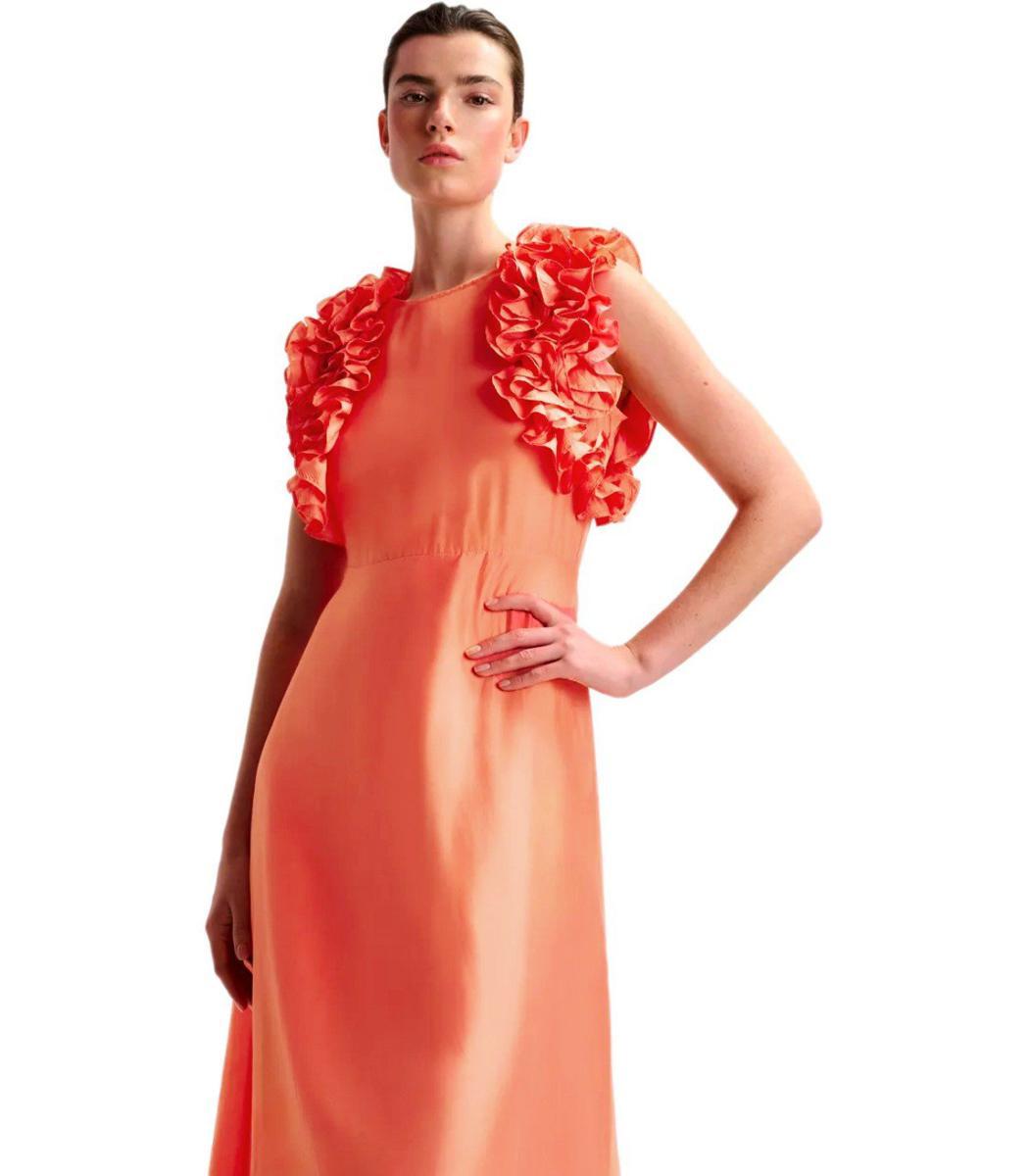 Hexico Coral Midi Dress