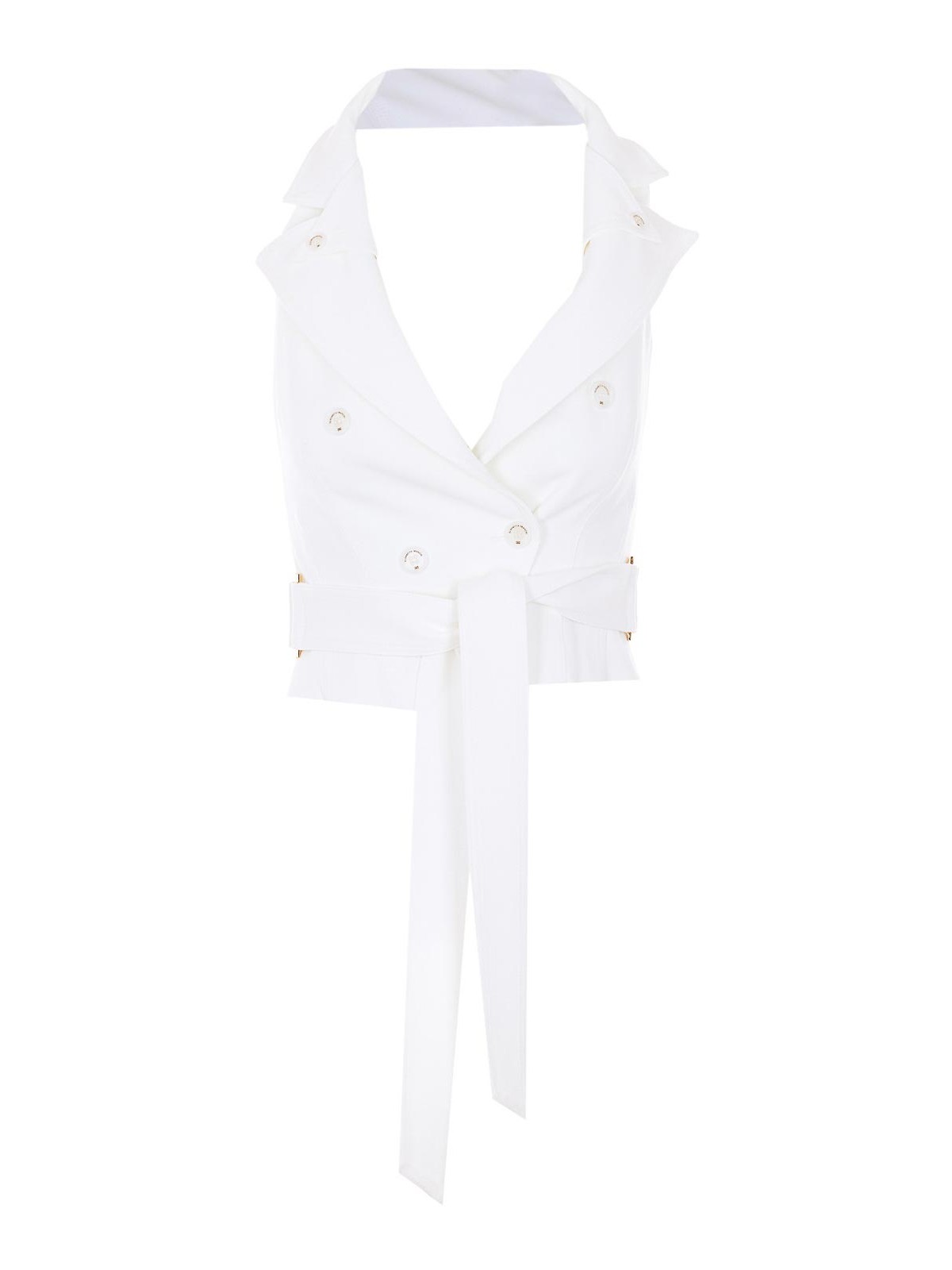 Double-breasted Belted Vest