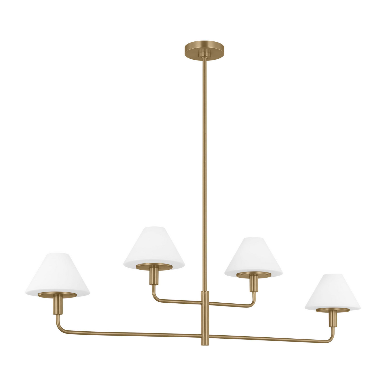Satin Brass Chandelier from the Mendota Collection