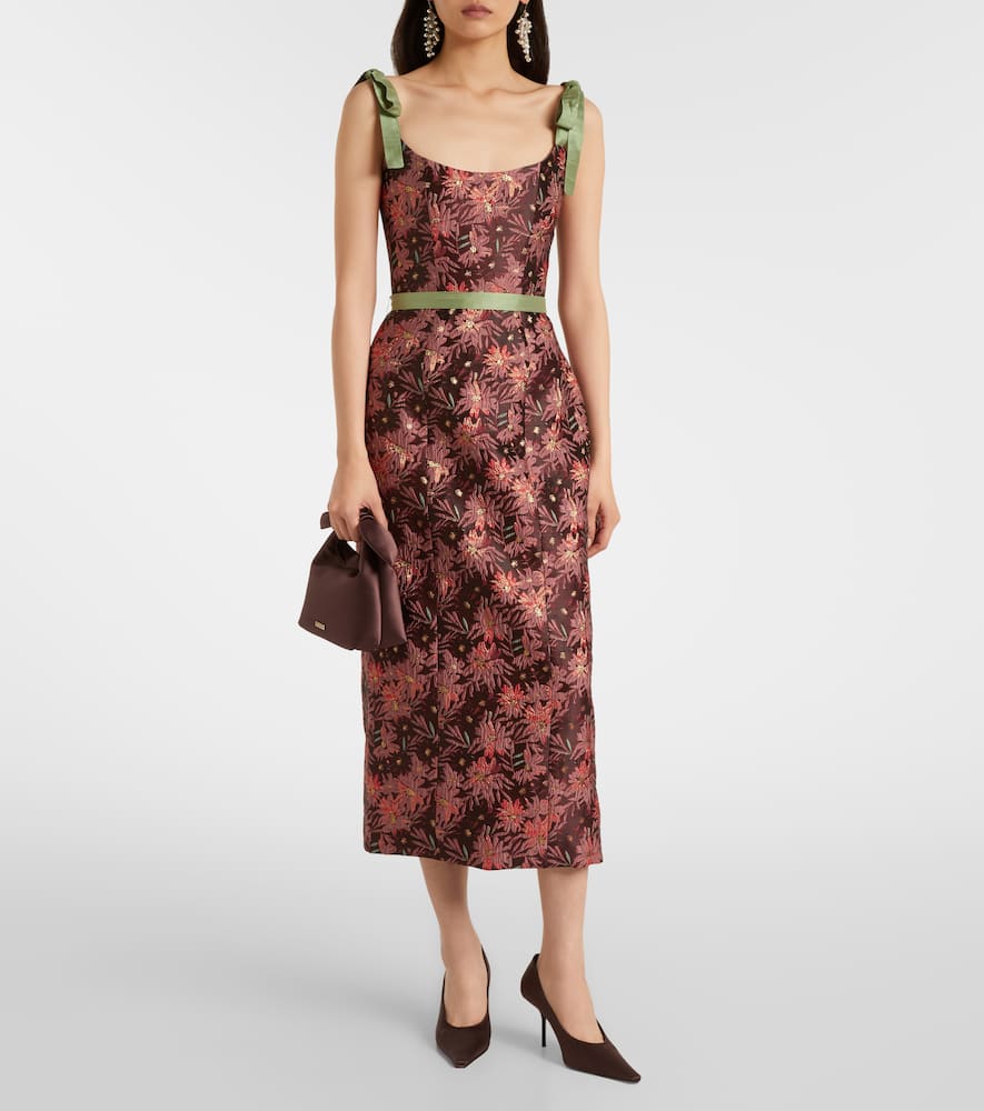 Acacia floral brocade cocktail dress