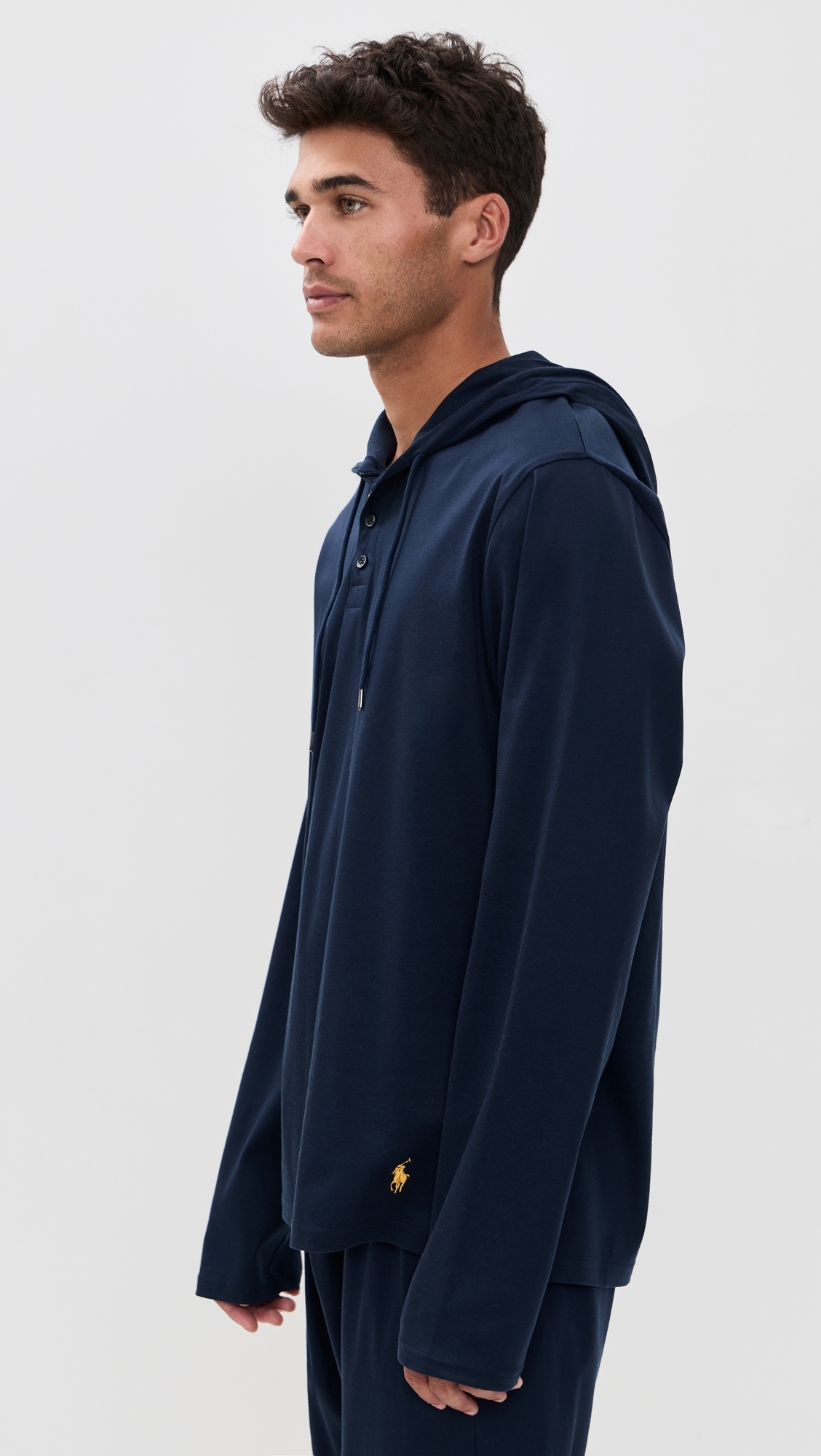 Mercerized Cotton Hoodie Cruise Navy