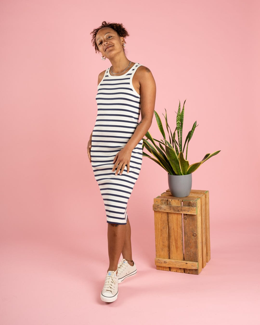 Saltrock Constantine Womens Midi Dress in Blue/White