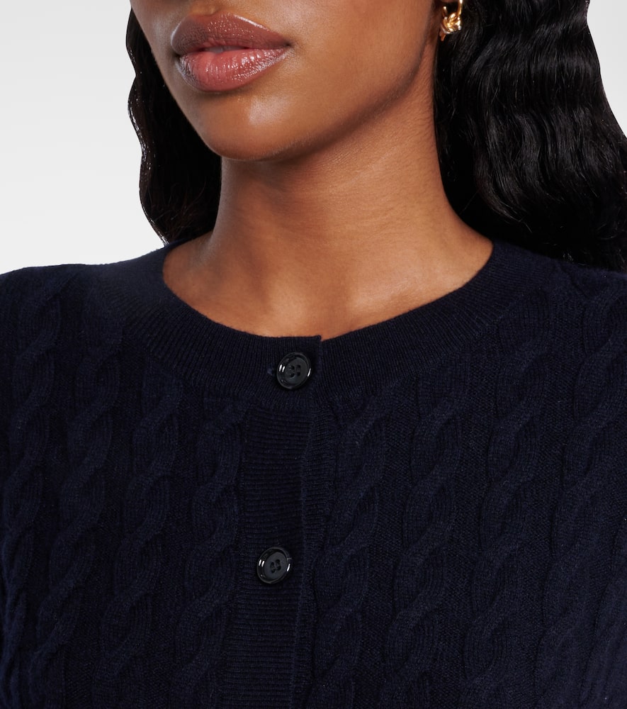 Cable-knit wool and cashmere cardigan