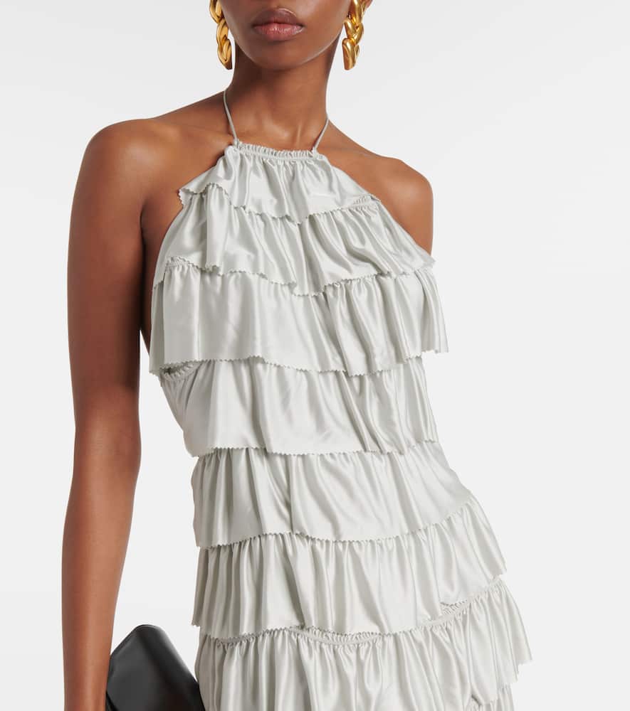 Ruffled tiered gown