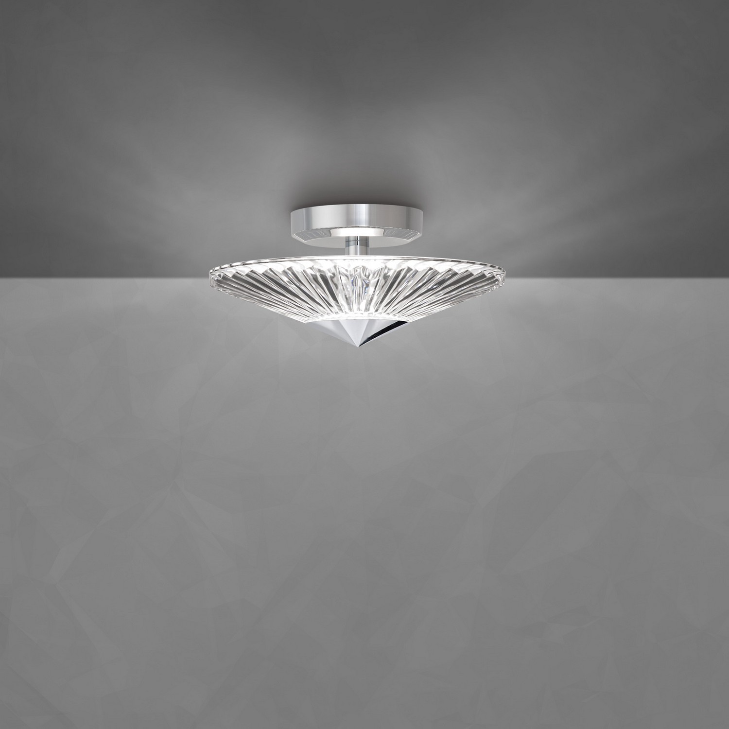 Origami LED Semi-Flush Ceiling Light in Aged Bra