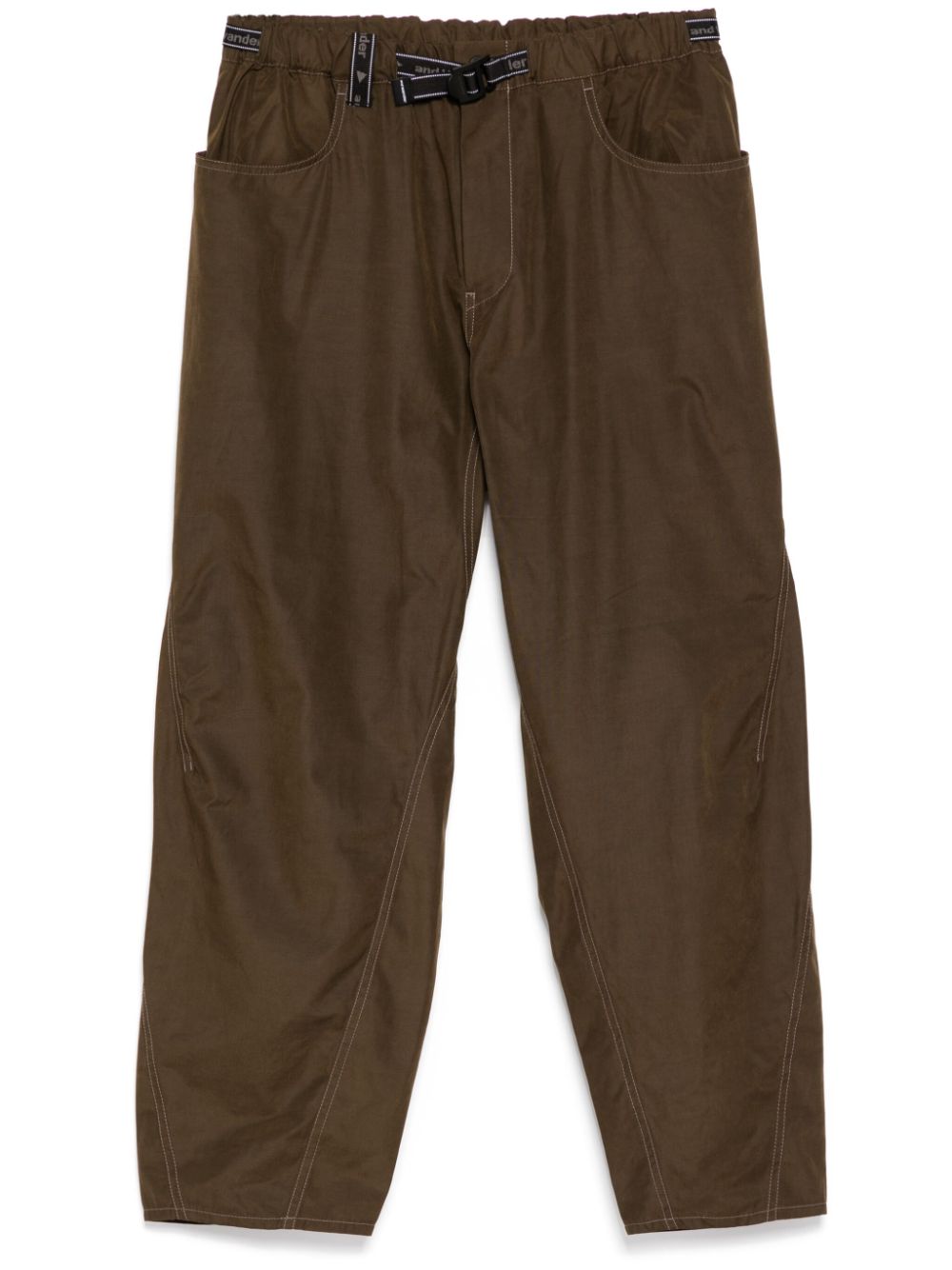 High count cloth wide pants - Brown
