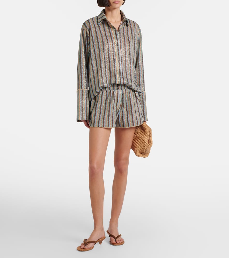 Oséree Lumière striped shorts