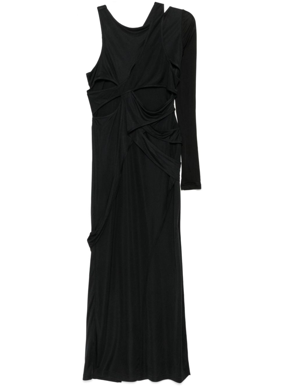 Asymmetric sleeves dress - Black