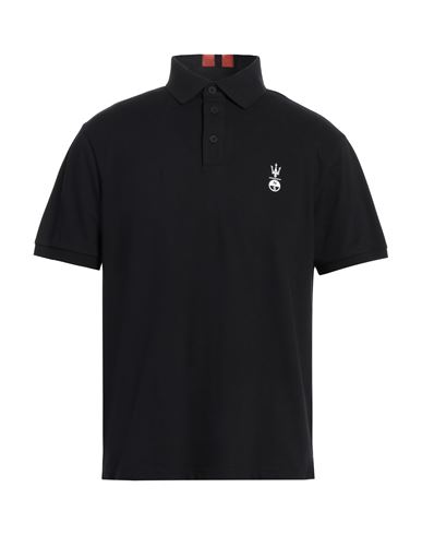 Man Polo shirt Black Size S Cotton, Elastane