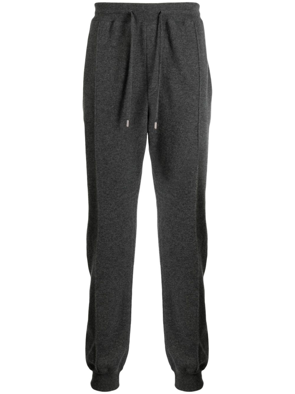 Drawstring cashmere blend track pants - Grey