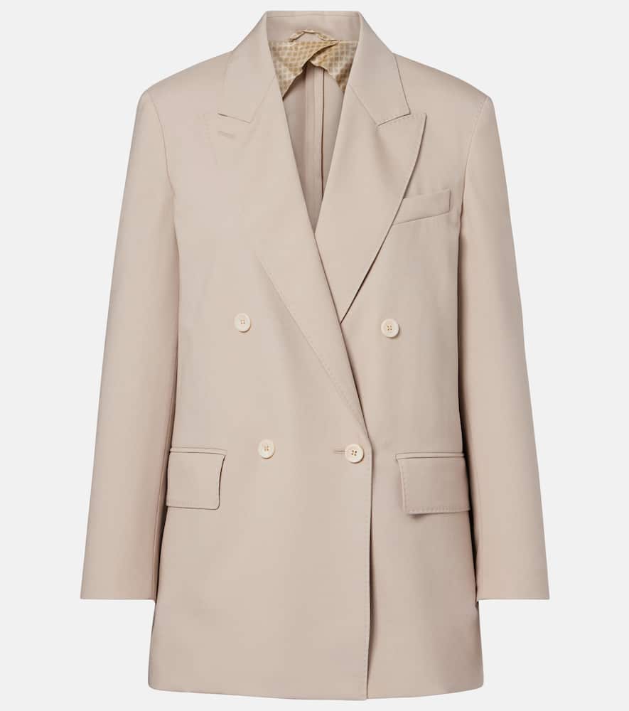 Double-breasted wool, mohair, and silk blazer