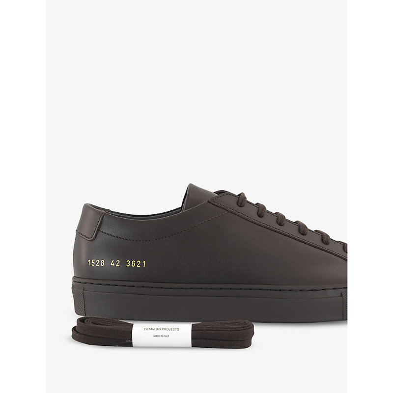 Mens Brown Leather Achilles Chunky-sole Leather Low-top Trainers