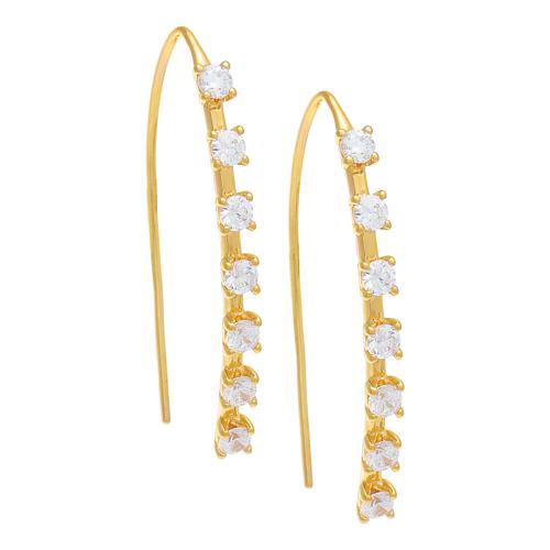 ™ Sterling Silver Cubic Zirconia Round-Cut Threader Earrings