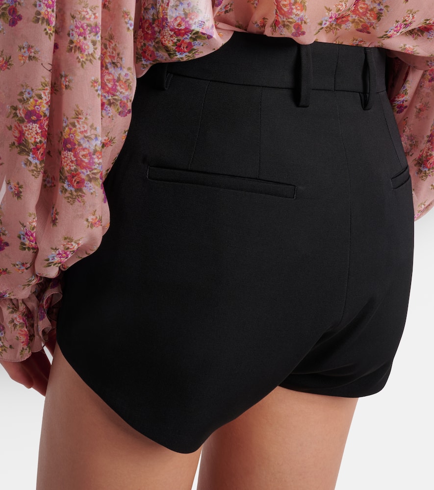 Virgin wool gabardine micro shorts
