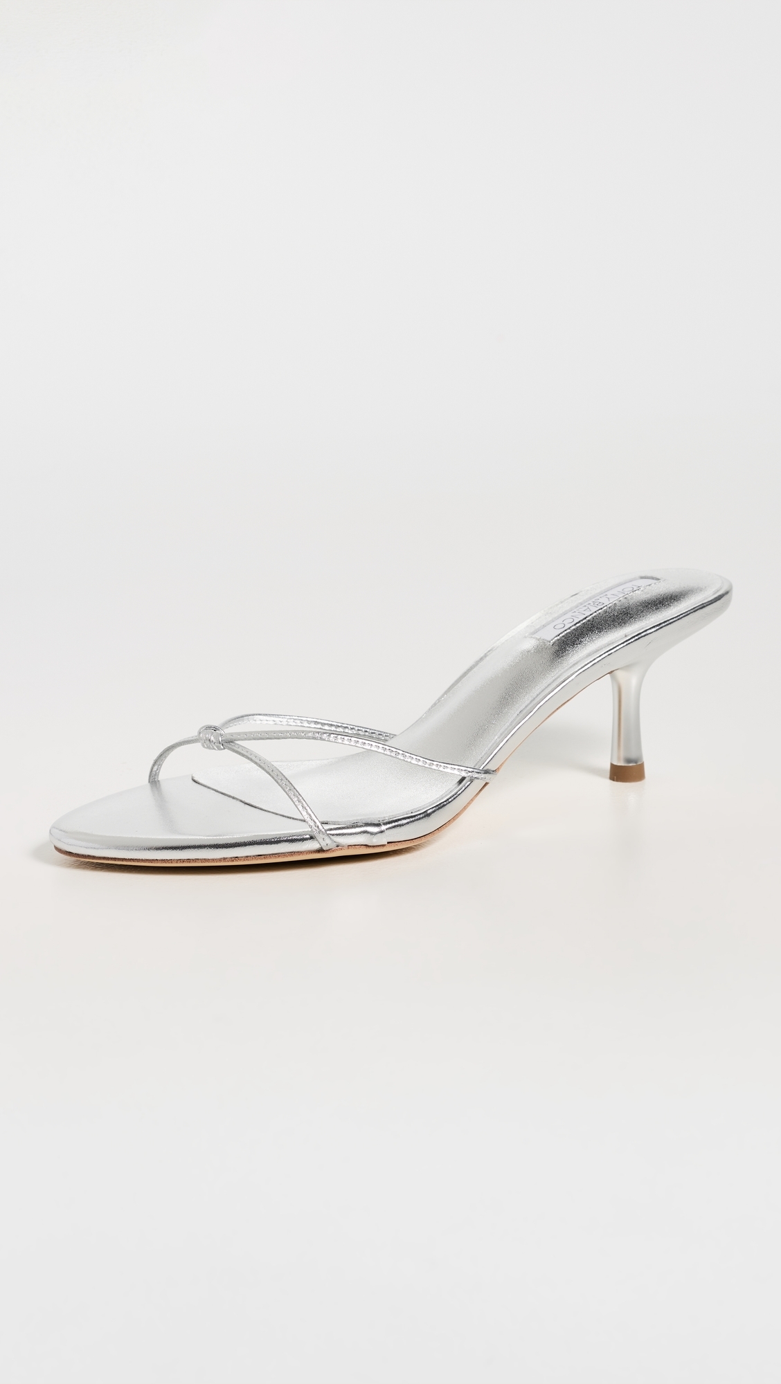 Dana Heeled Mules Silver Nappa Metallic