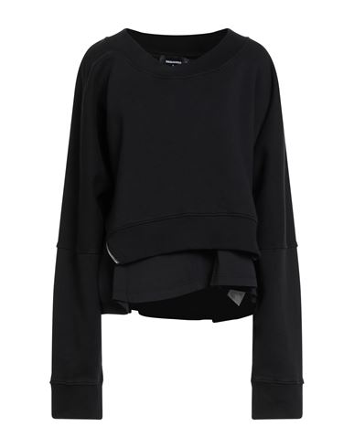 Woman Sweatshirt Black Size M Cotton
