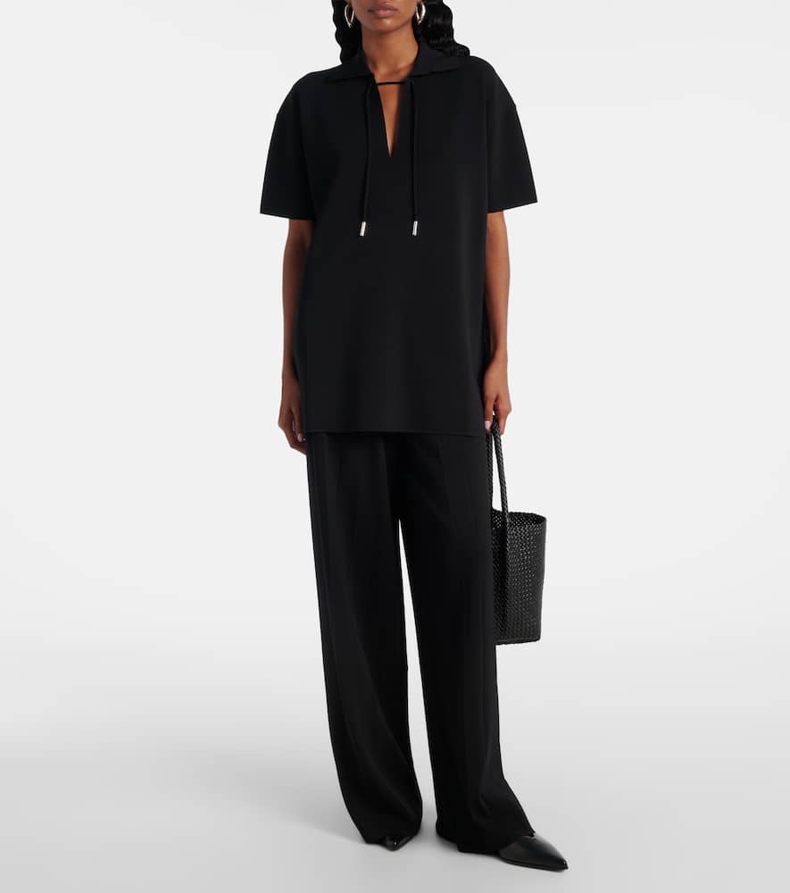 Lama crêpe wide-leg pants
