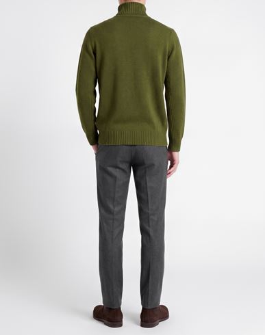 Man Turtleneck Military green Size 36 Wool