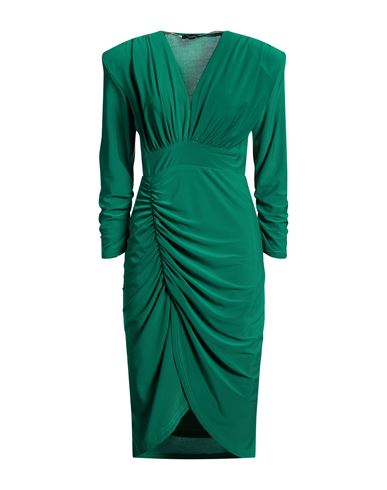 Woman Midi dress Green Size 6 Polyester, Elastane